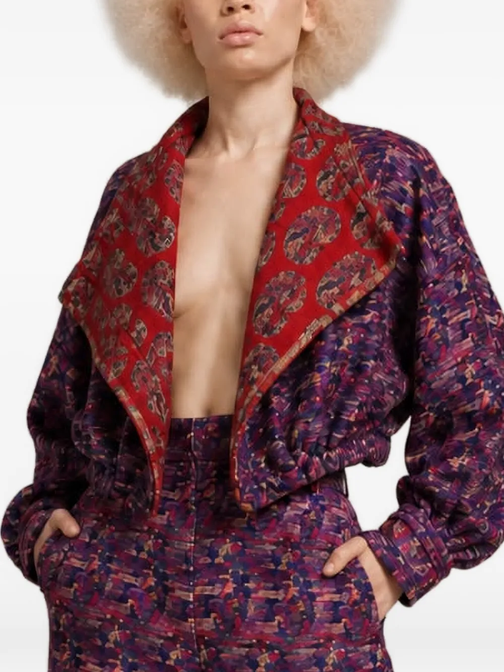 SAHAR JABERIAN Cocoon Termeh bomber jacket - Violett