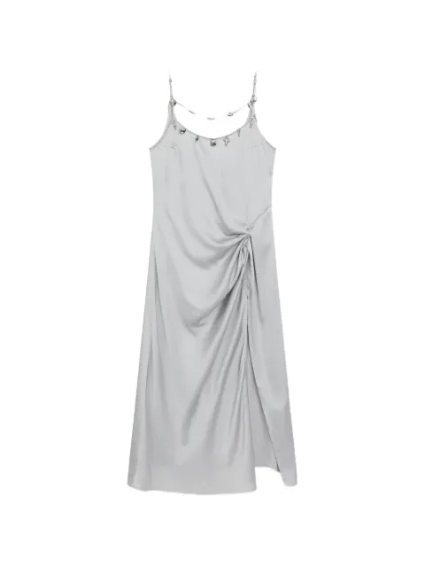 Private Policy charm-embellished slip midi dress