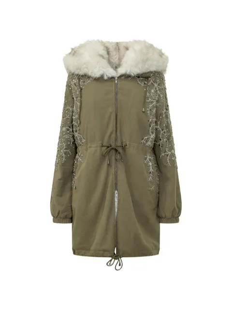 NOVELLE sequin-embellished parka coat