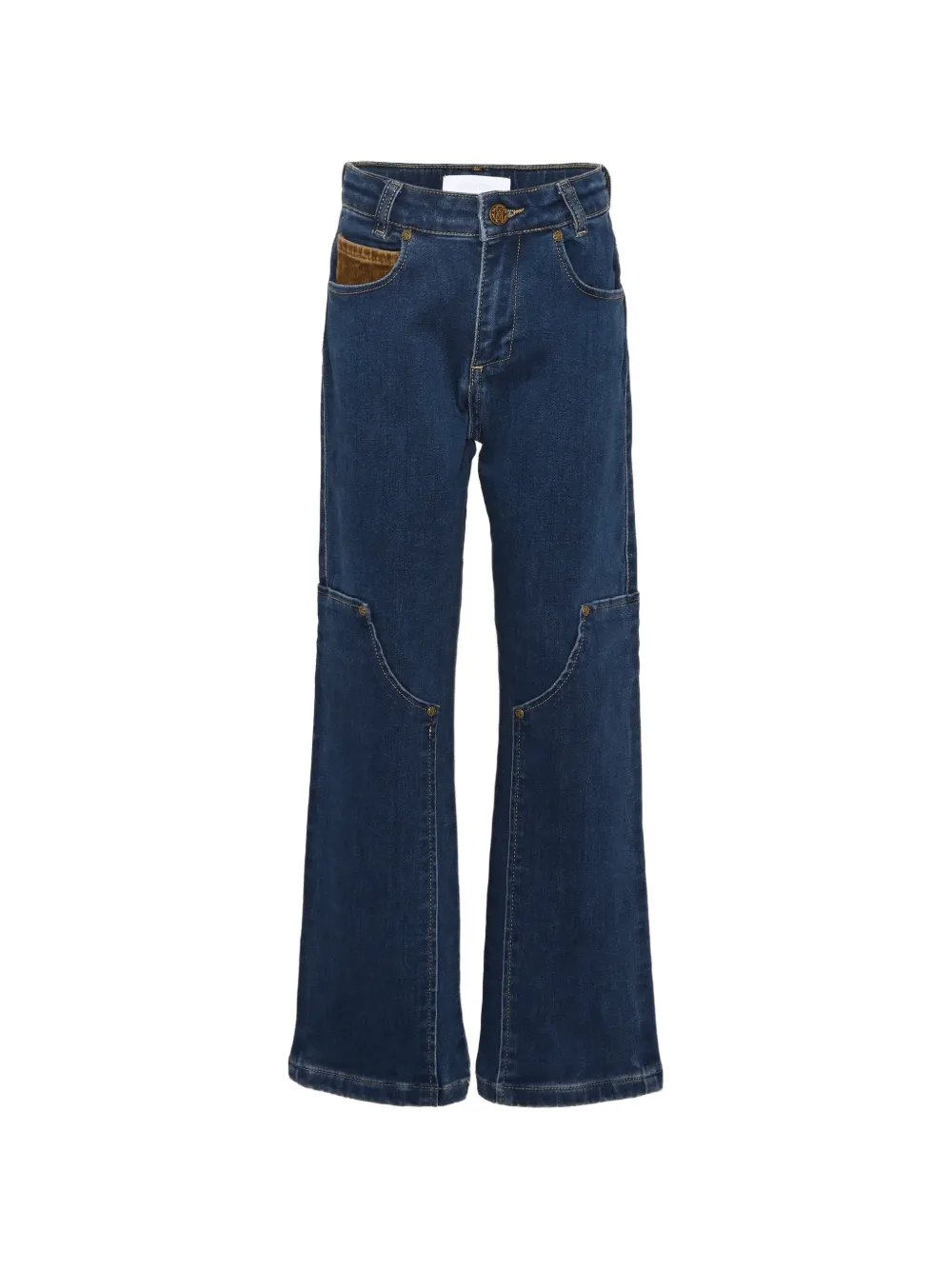 Roberto Cavalli Junior panelled corduroy-trim jeans - Blau