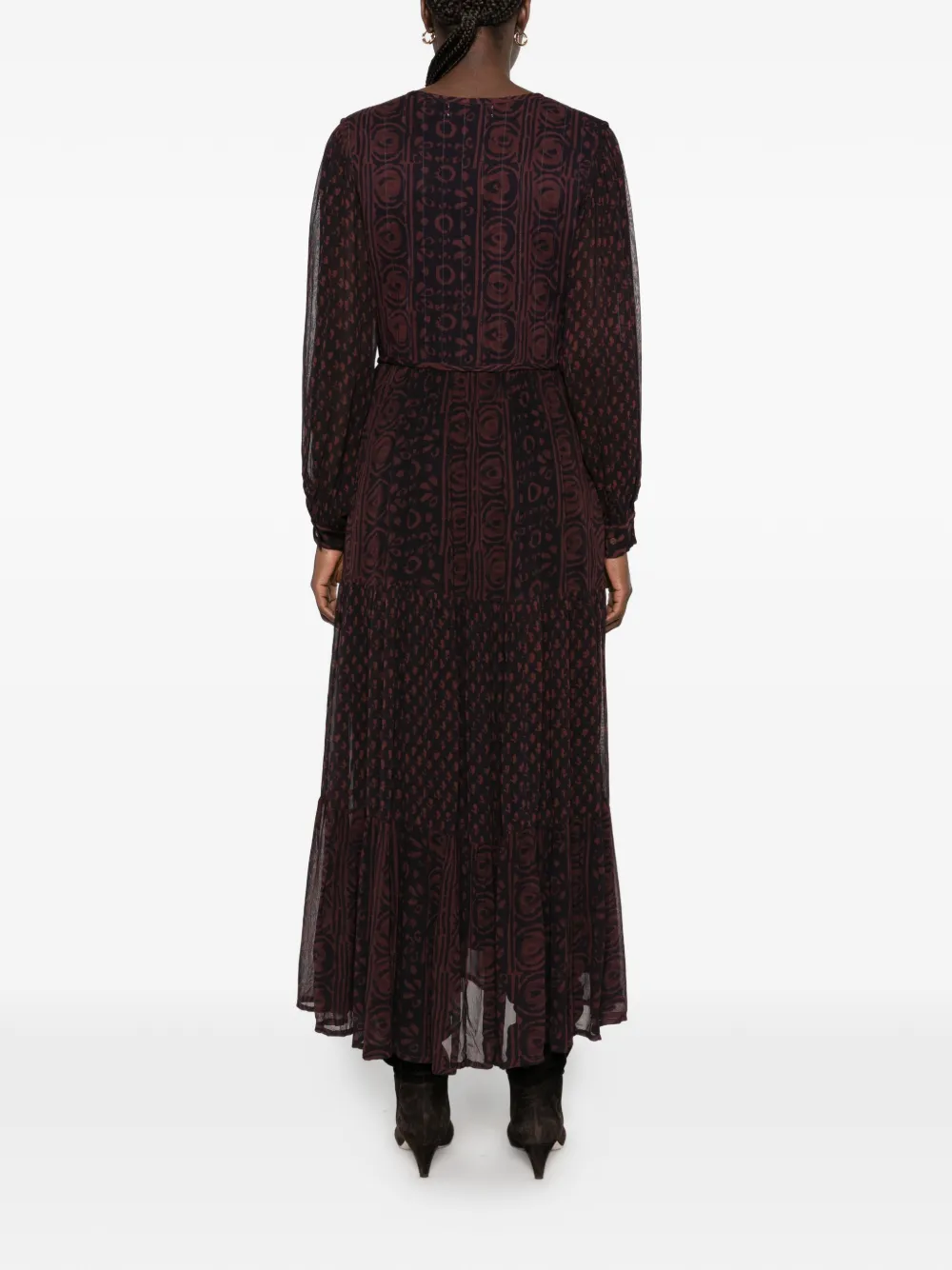 MAISON HOTEL embroidered maxi dress Rood