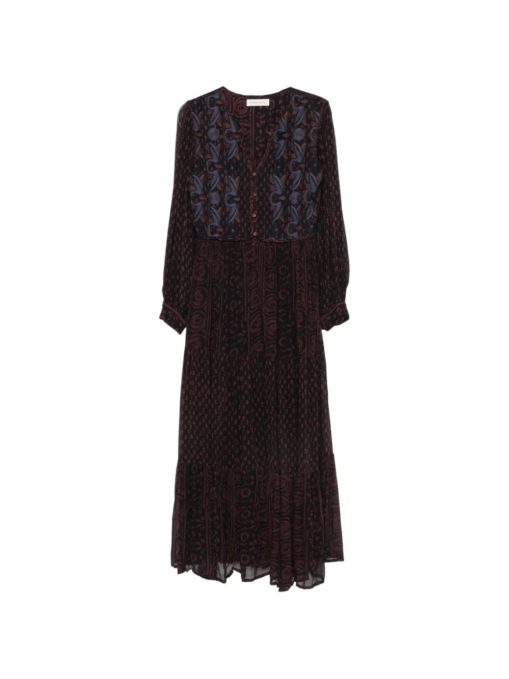MAISON HOTEL embroidered maxi dress Rood