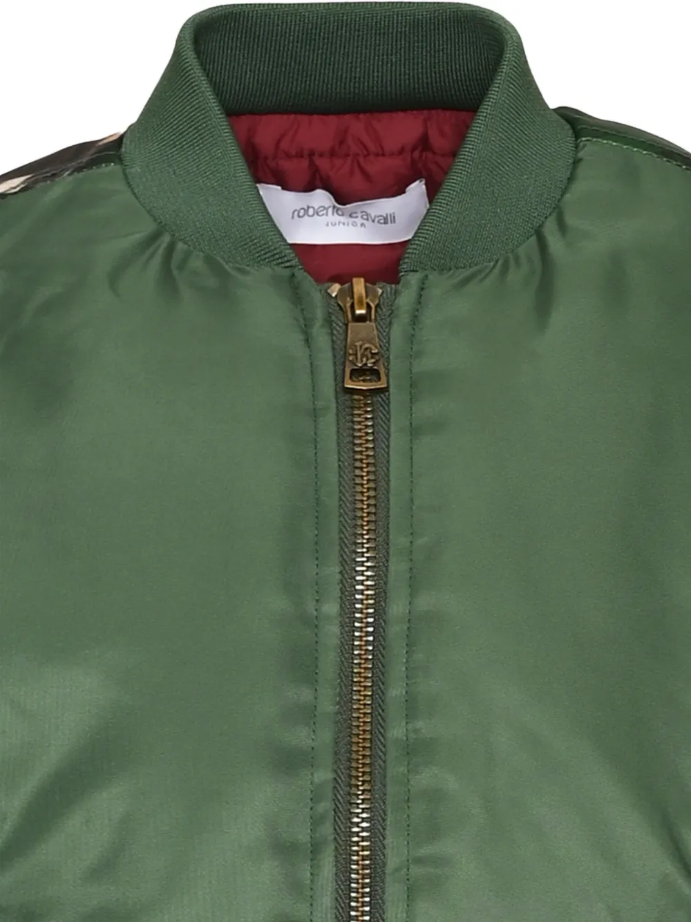 Roberto Cavalli Junior leopard-print bomber jacket Groen