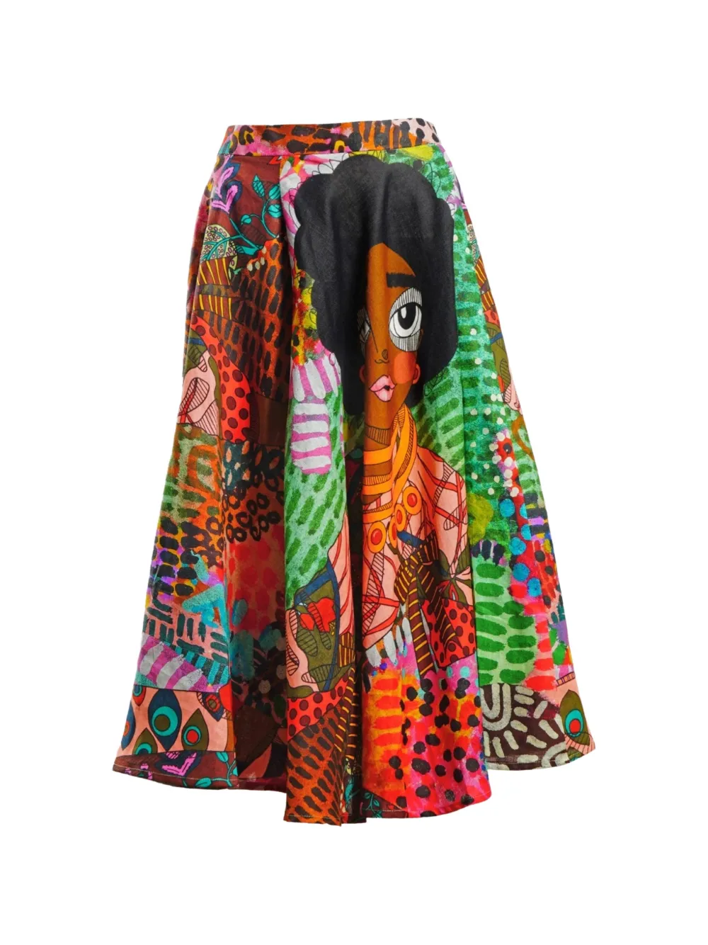 a.nty story Lady Shani A-line midi skirt - Arancione