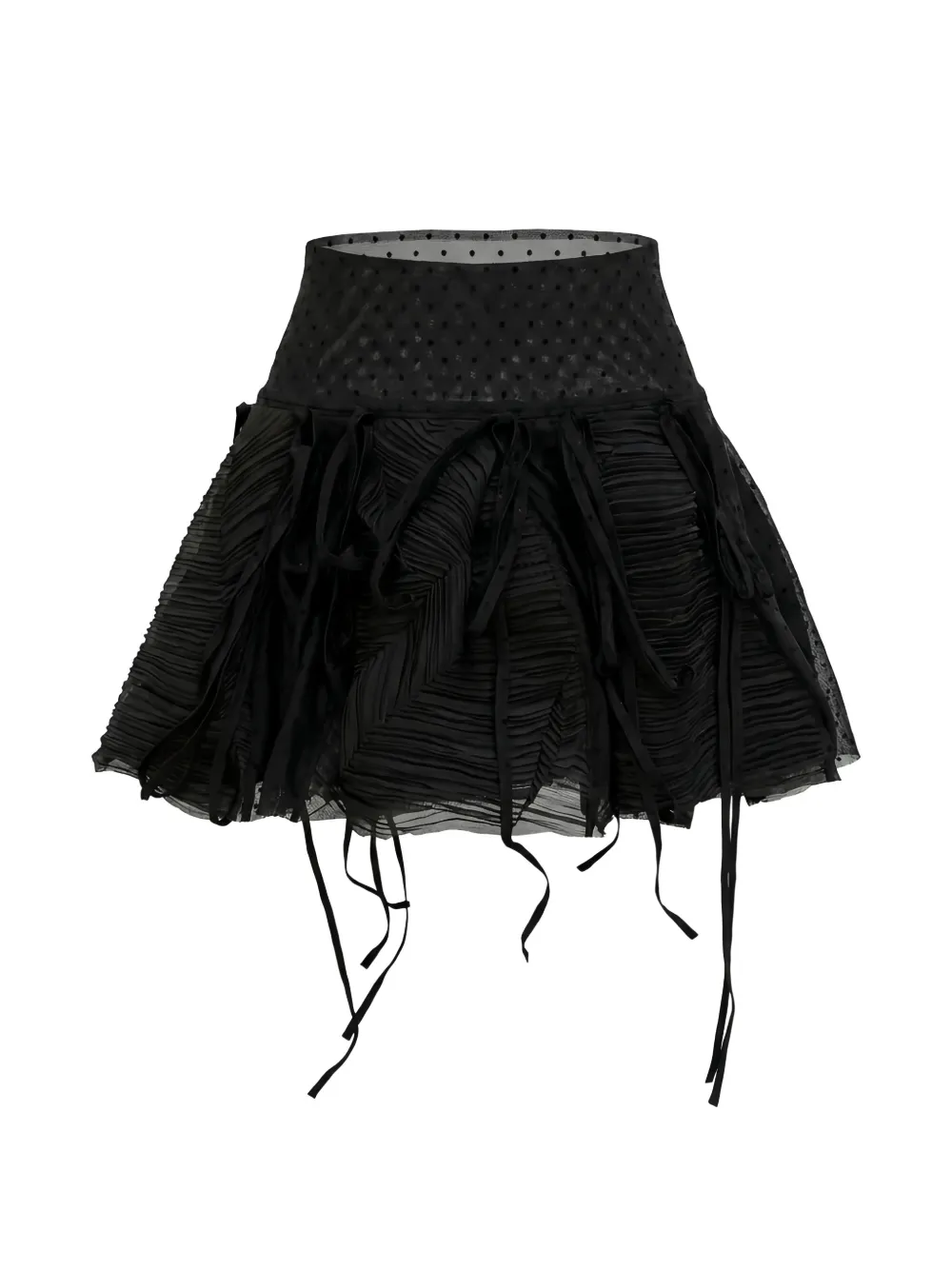 PAPER DOLLS minijupe boule à empiècements en organza plissé - Noir PAPER DOLLS minijupe boule à empiècements en organza plissé - Noir