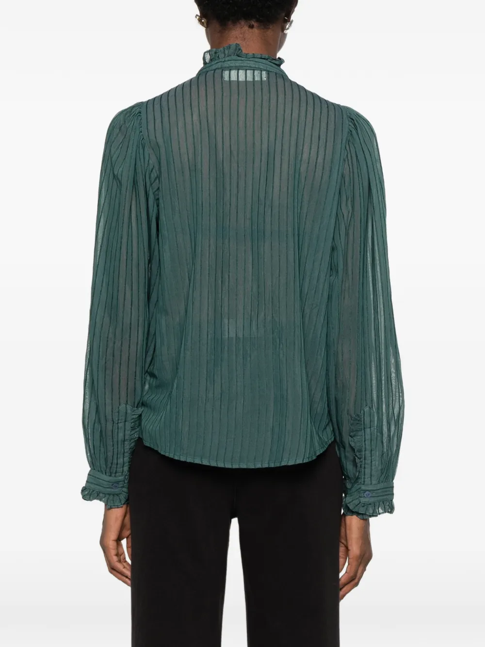 MAISON HOTEL Valley of Neptune ruffled blouse Groen