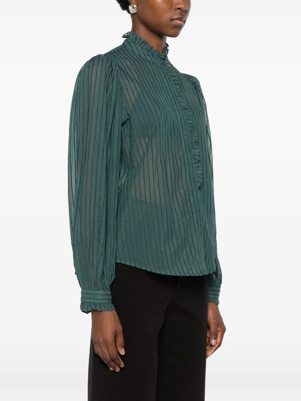 MAISON HOTEL Valley of Neptune ruffled blouse Groen