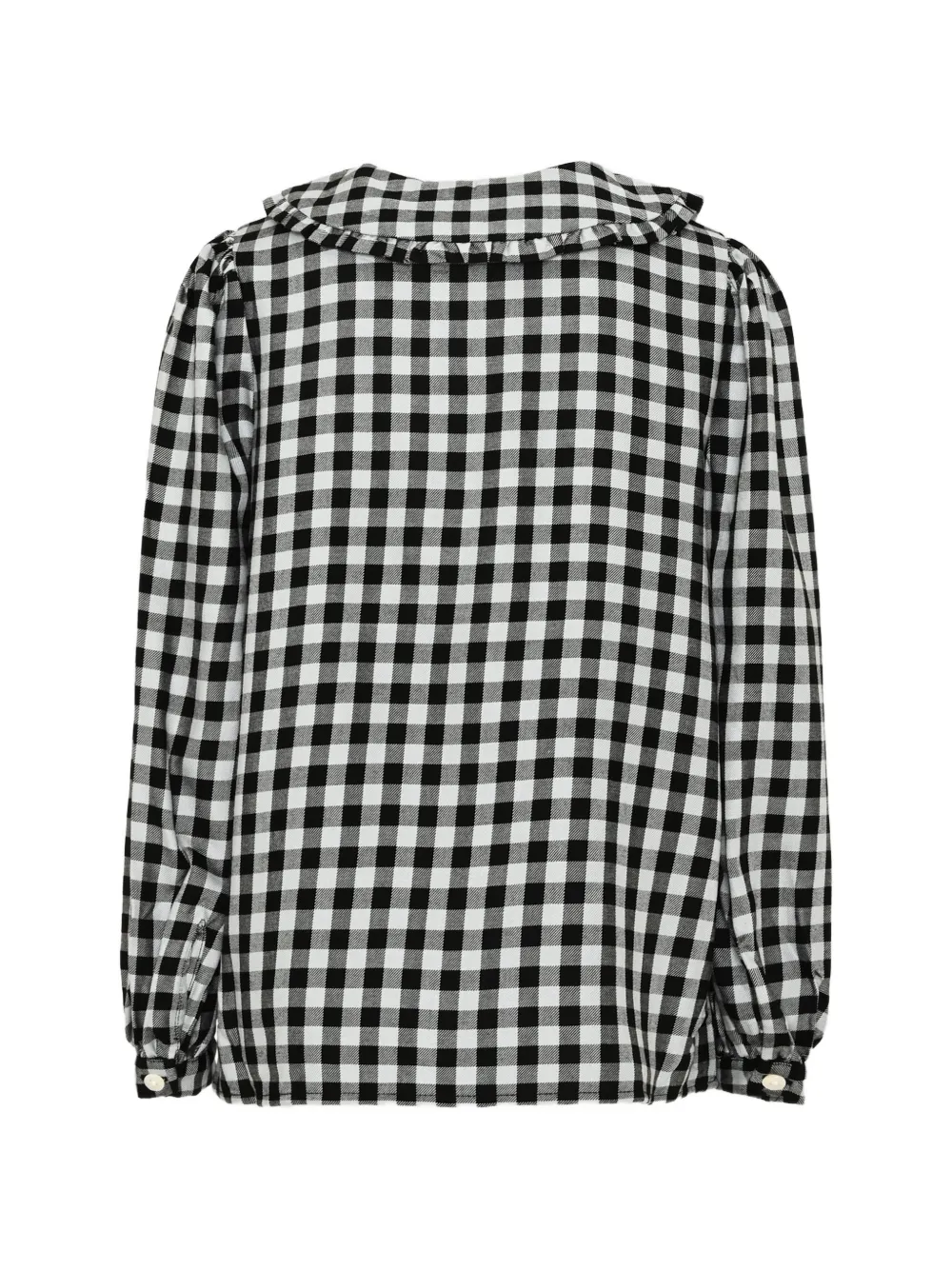 Molo gingham ruffled-collar shirt Zwart