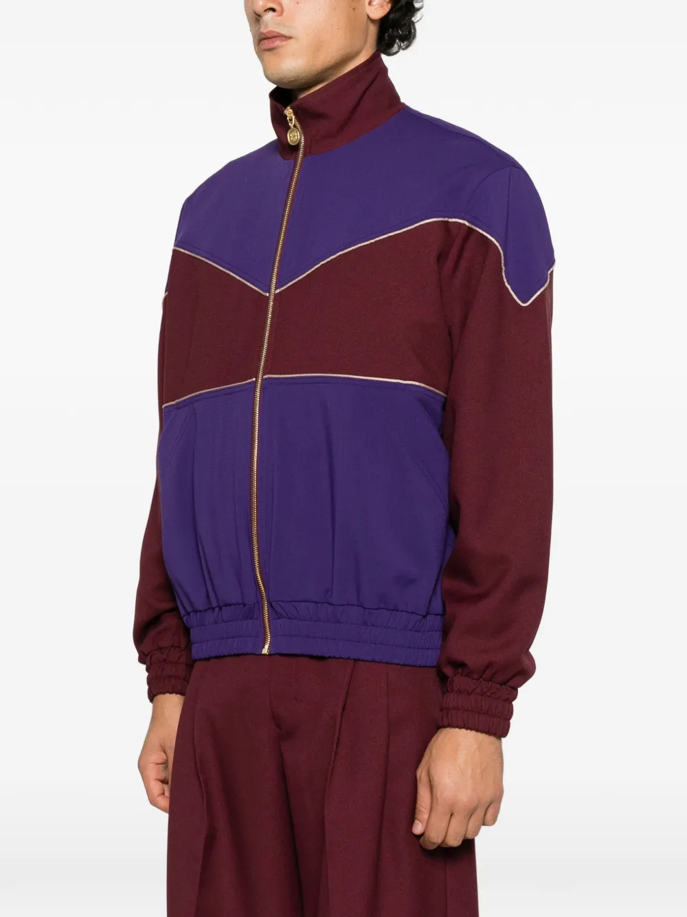 Drôle De Monsieur colour-block wool jacket Paars