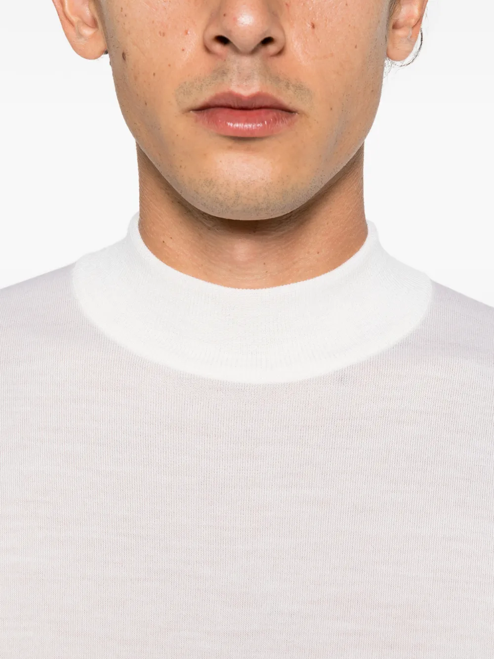 John Smedley Harcourt mock-neck sweater Wit