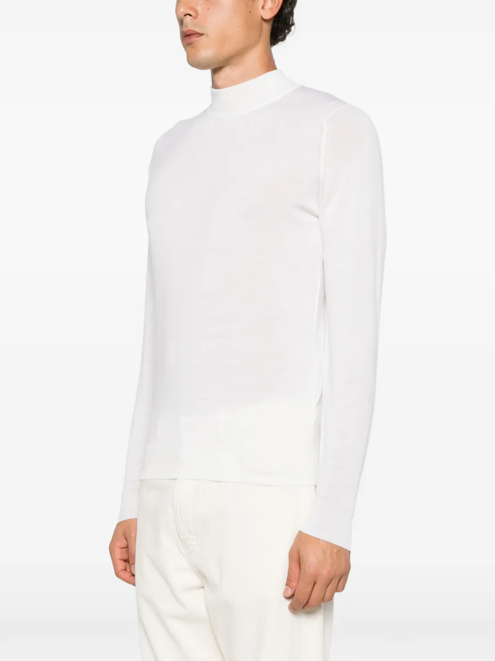 John Smedley Harcourt mock-neck sweater Wit