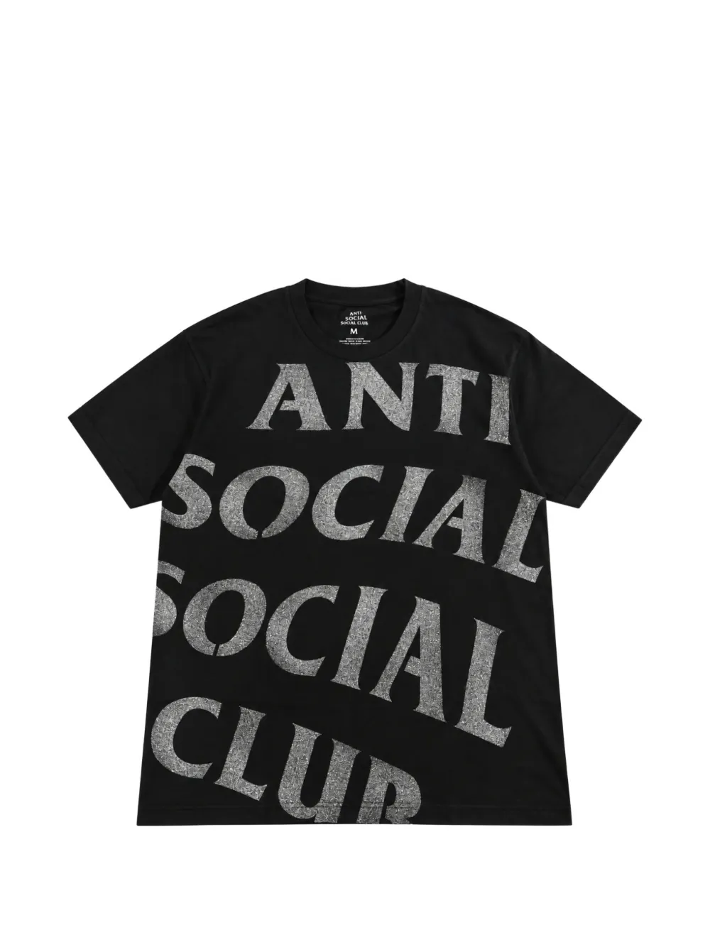 Anti Social Club logo-print T-shirt Zwart