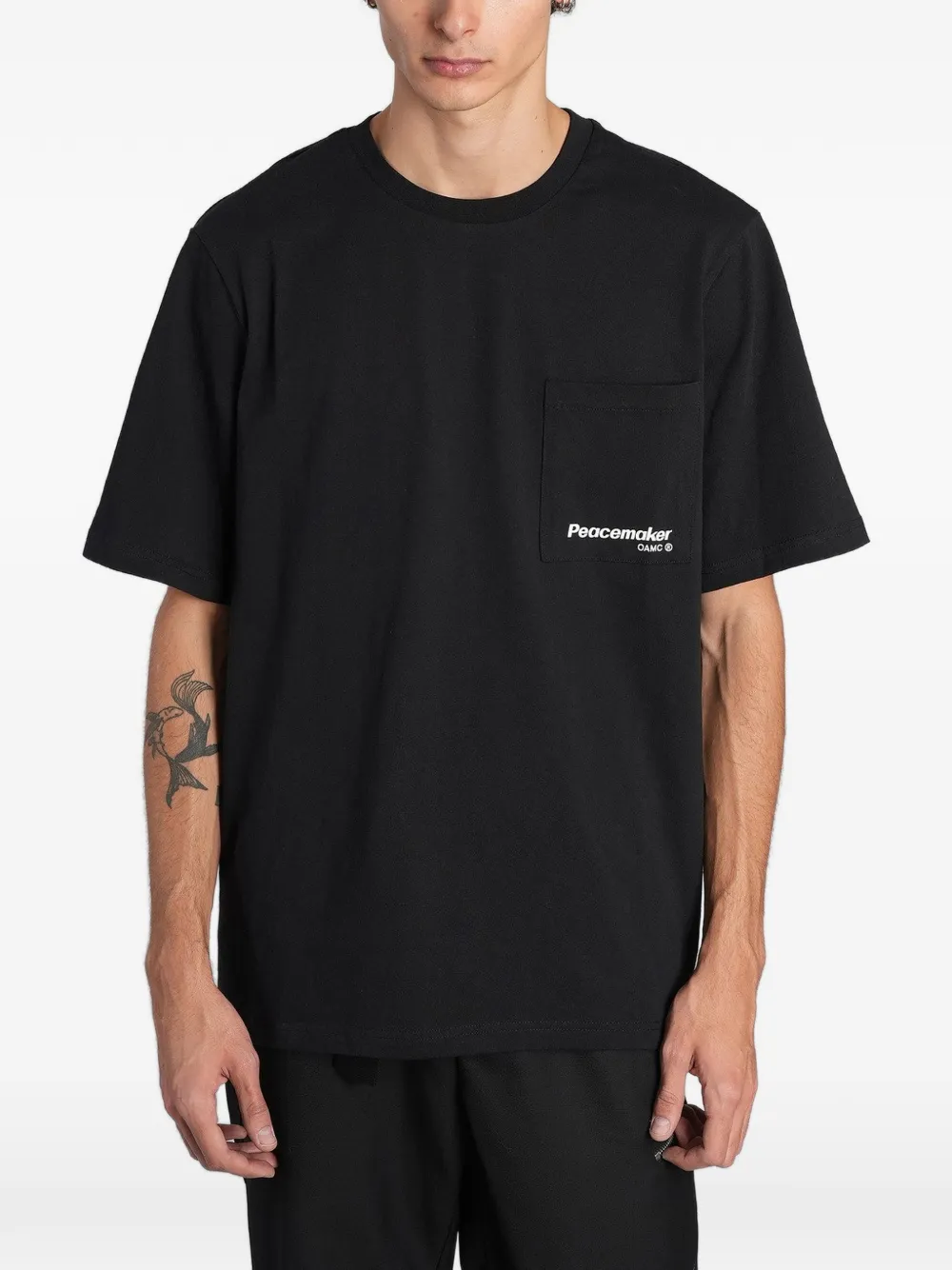 Peacemaker Oamc graphic-print cotton T-shirt Zwart