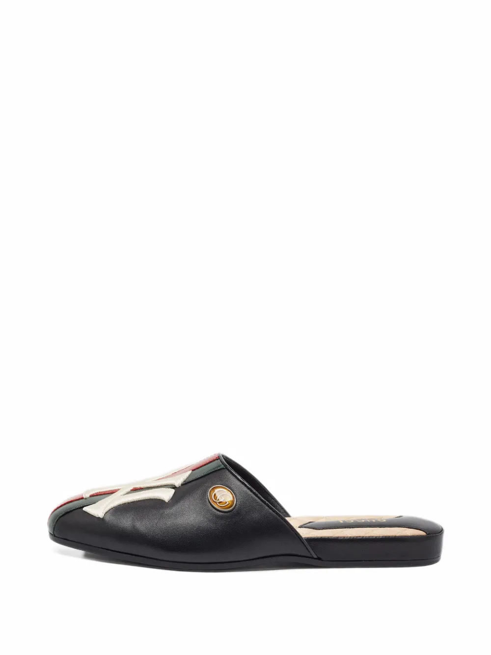Gucci Pre-Owned NY Yankees Web-stripe mules - Schwarz