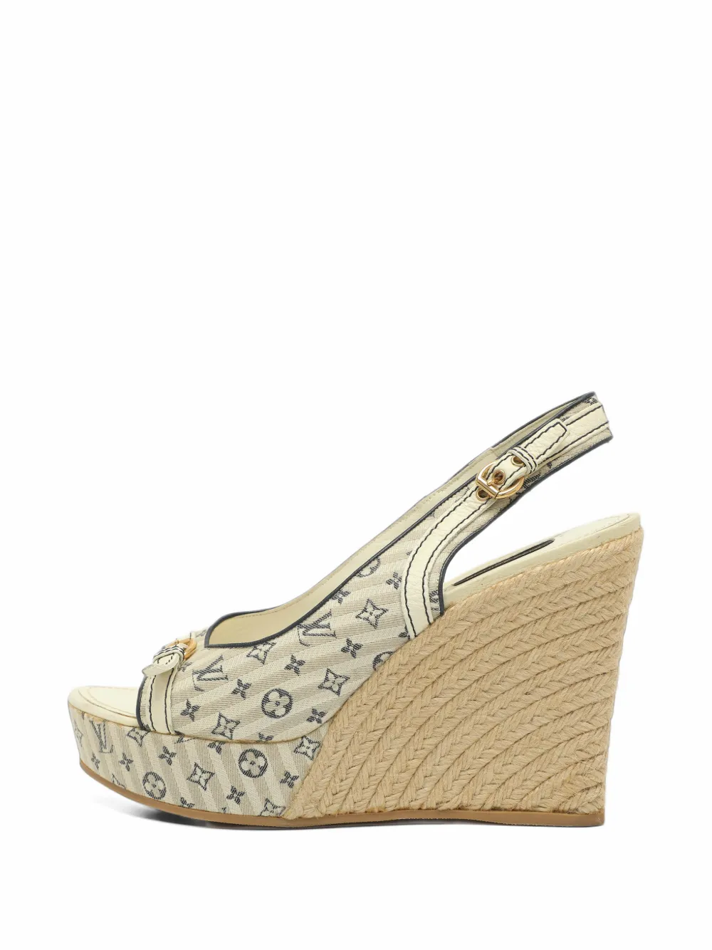 Louis Vuitton Pre-Owned Monogram Croisette canvas wedge sandals - Neutrals