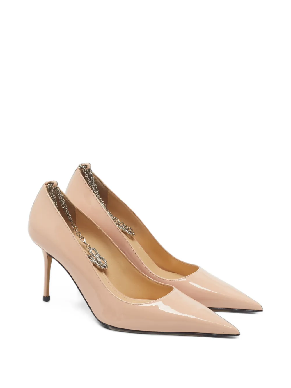 MACH & MACH Double Bow patent leather pumps - Nude
