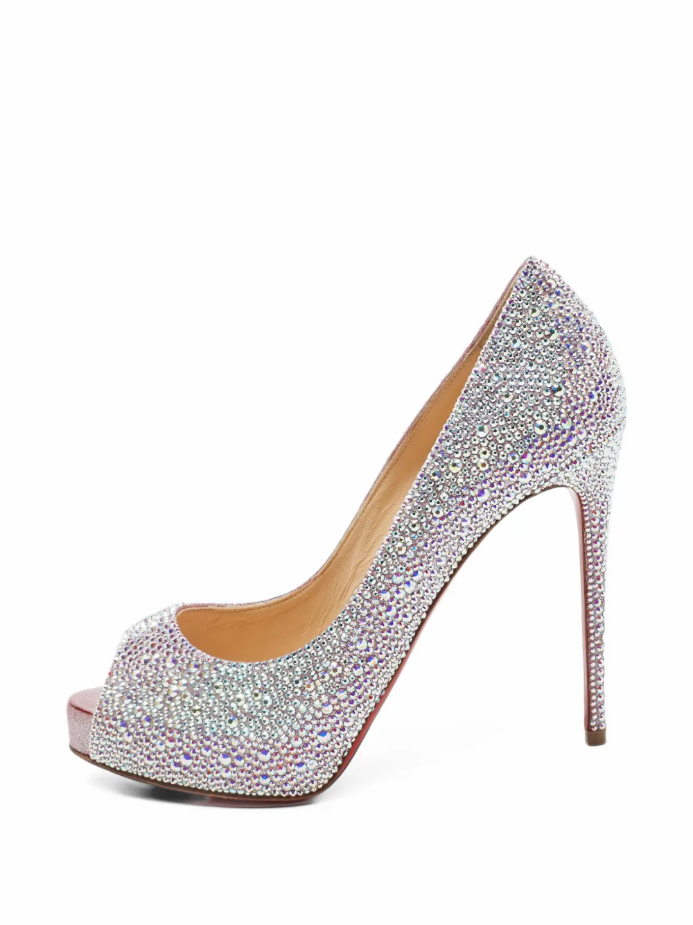 Christian Louboutin Pre-Owned New Riche crystal-embellished platform pumps - Silber