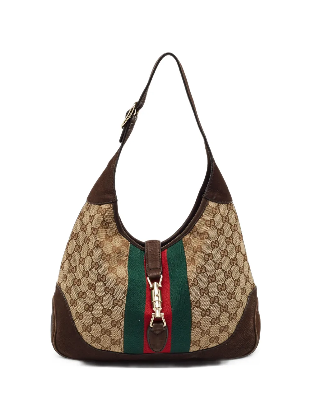Gucci Pre-Owned Jackie GG Web shoulder bag - Nude