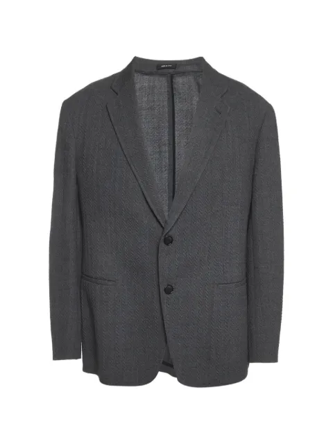Giorgio Armani Pre-Owned herringbone single-breasted blazer