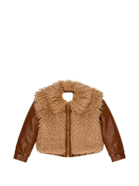 Miss Grant Kids zip-fastening faux-fur bomber jacket