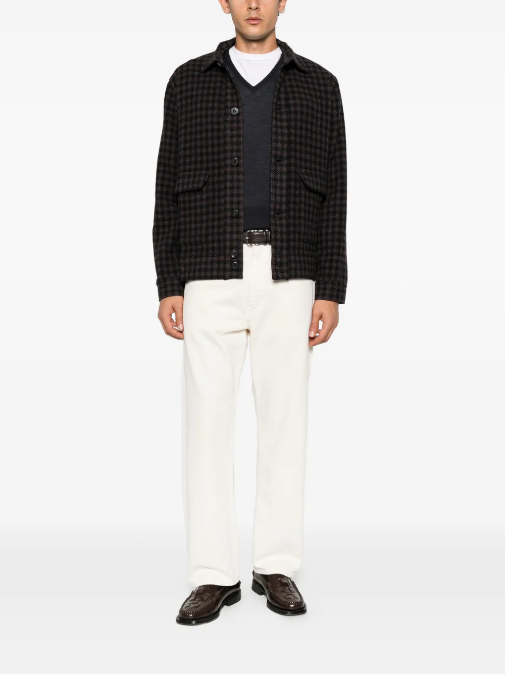 John Smedley Bobby V-neck sweater Grijs