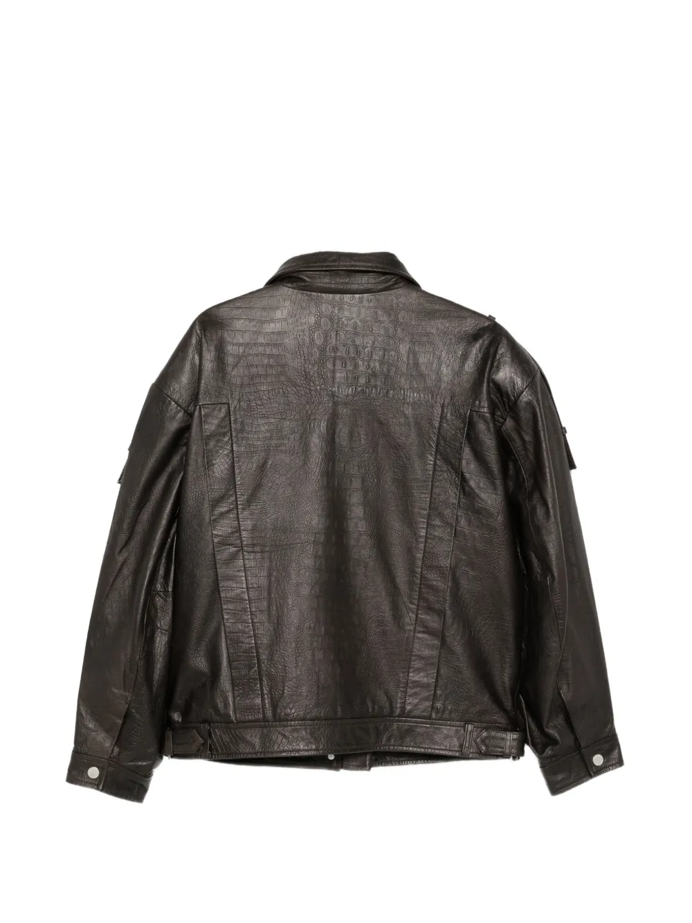 Gestuz GZtori OZ croc-effect leather jacket Bruin