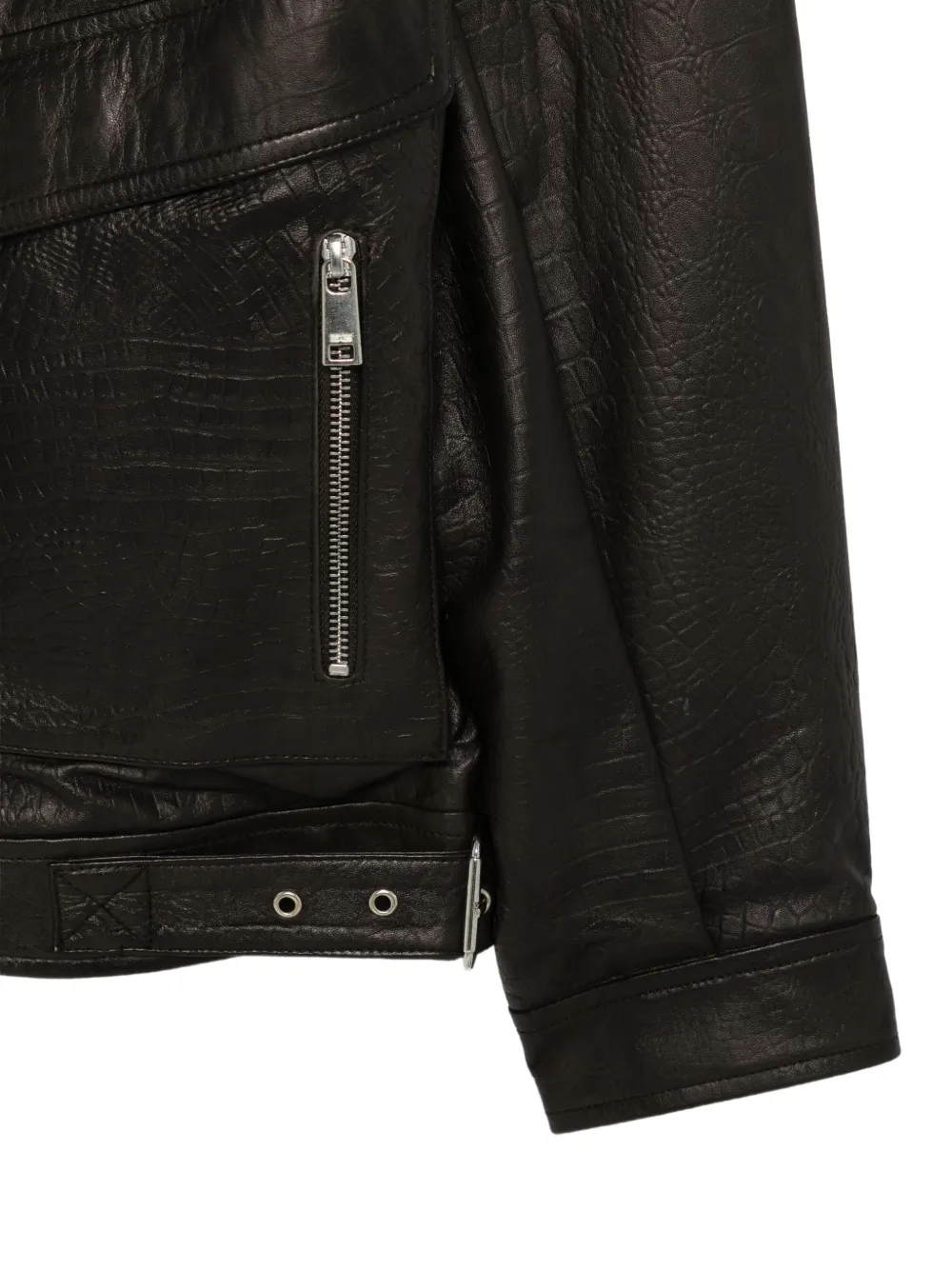 Gestuz GZtori OZ croc-effect leather jacket Bruin
