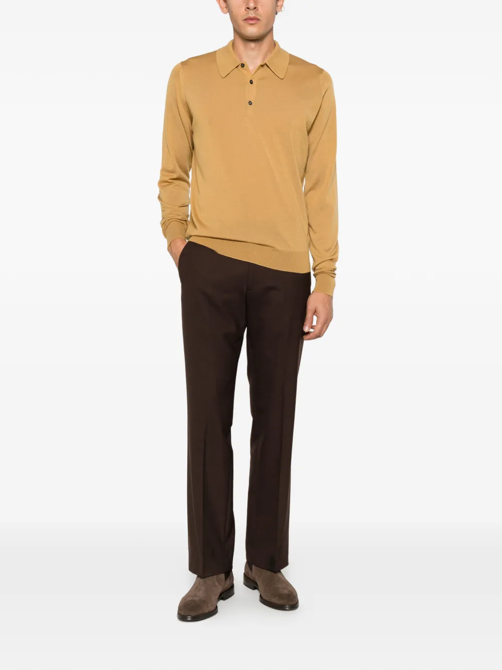 John Smedley Dorset merino wool sweater Geel