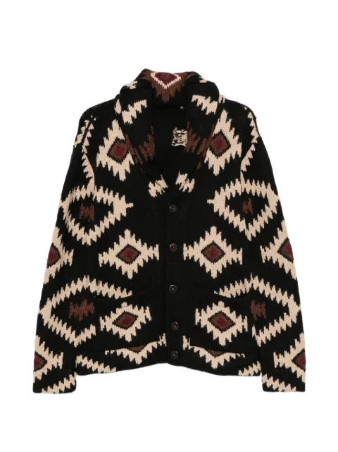 Fortela Walter geometric-pattern shawl-collar cardigan