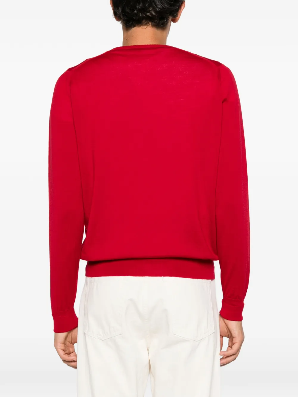 John Smedley Bobby V-neck sweater Rood
