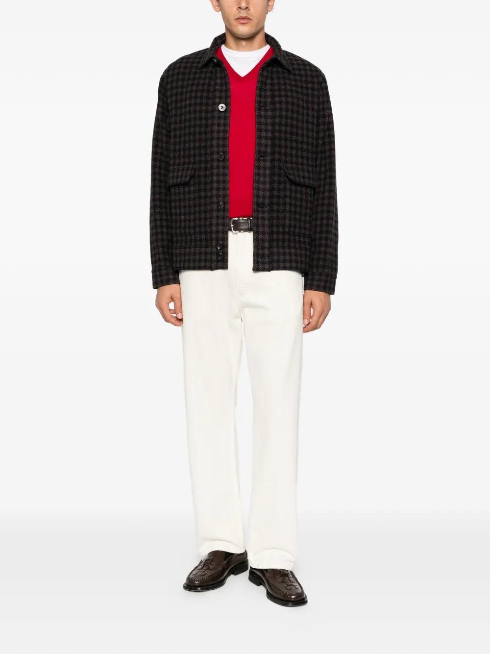 John Smedley Bobby V-neck sweater Rood
