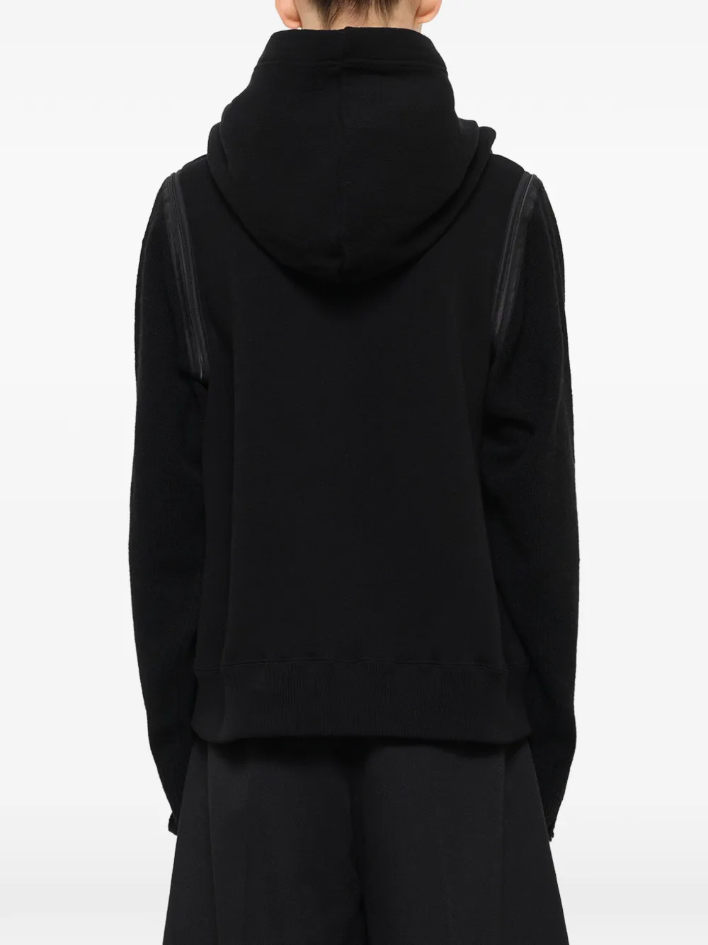 Undercover deconstructed wool hoodie Zwart