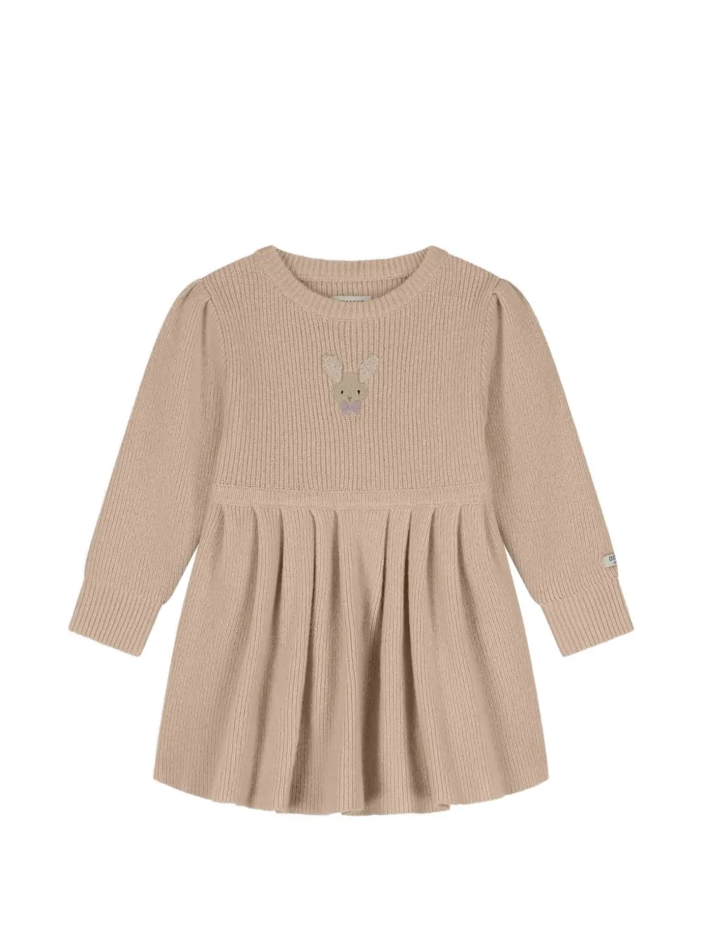 Donsje Vikkie rabbit-patch ribbed-knit dress - Nude