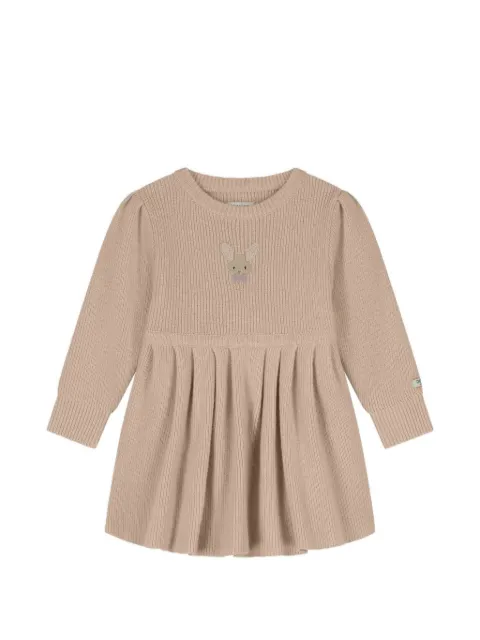Donsje Vikkie rabbit-patch ribbed-knit dress