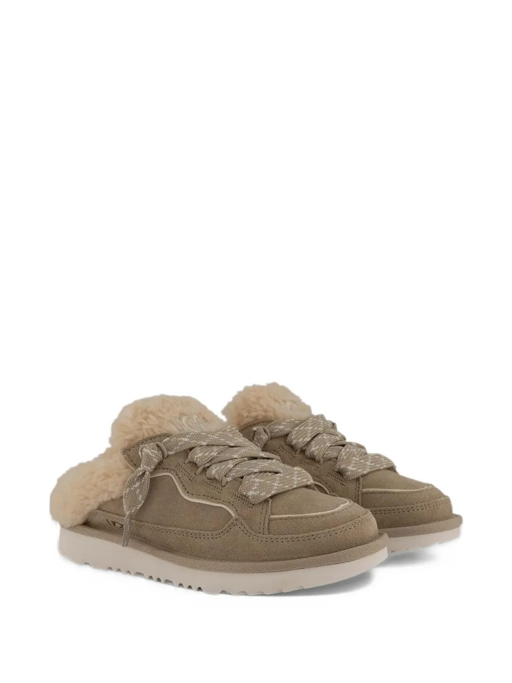 UGG Kids Lowmel lace-up suede mules - Toni neutri
