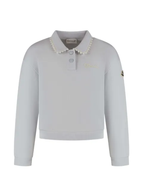 Moncler Enfant crochet-trim logo-embroidered polo shirt