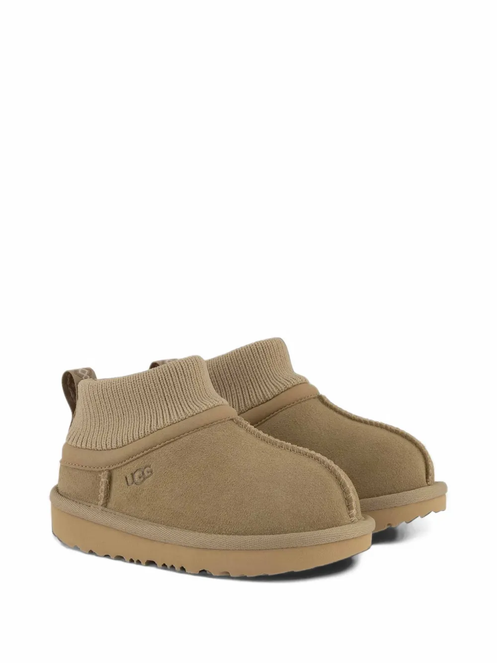 UGG Kids ribbed-knit trim ankle boots - Toni neutri