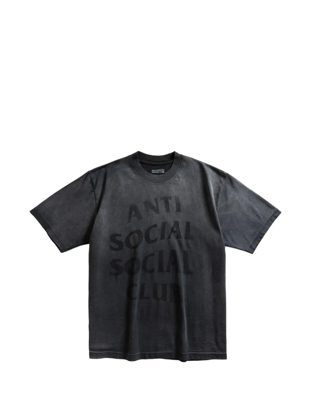 Anti Social Club Missing logo-print washed T-shirt Zwart