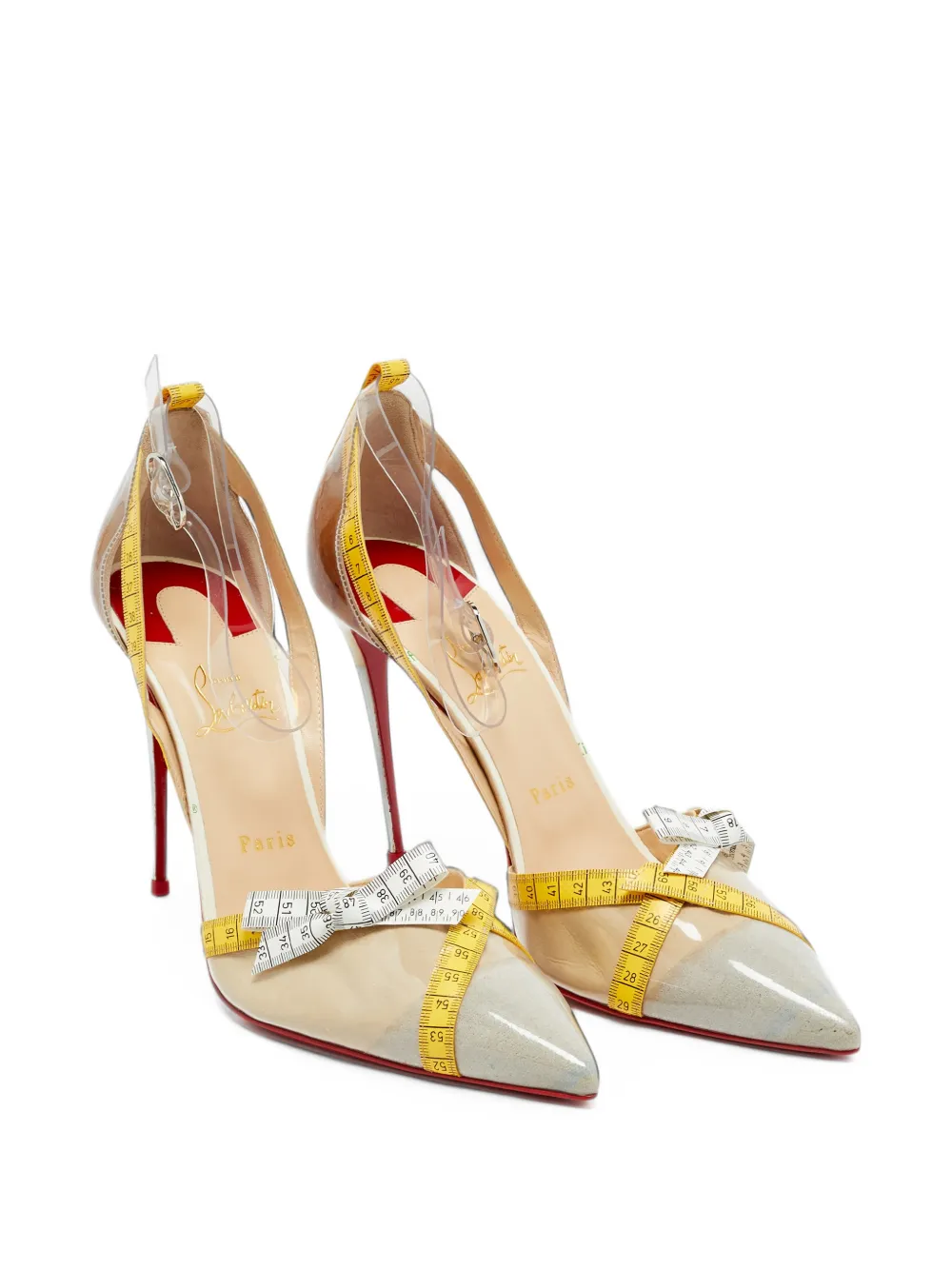 Christian Louboutin Pre-Owned measuring-tape trim pumps - Weiß