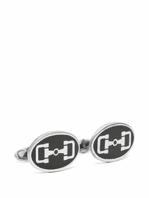 Gucci Pre-Owned Horsebit enamel cufflinks