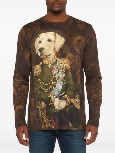 Dolce & Gabbana Pre-Owned Royal Labrador baroque-pattern T-shirt