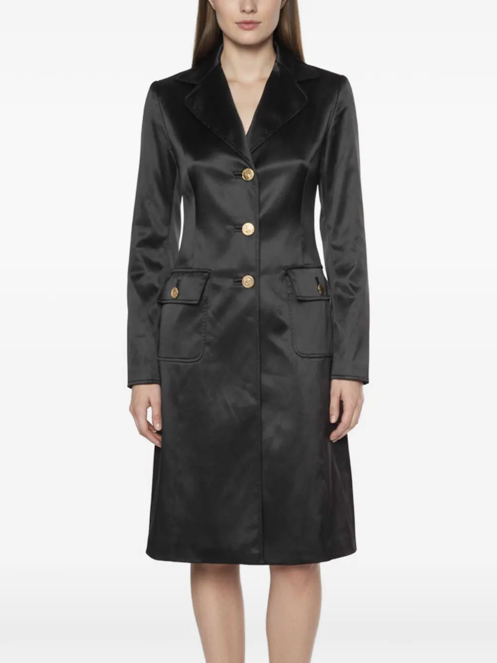 Dolce & Gabbana Pre-Owned satin button-front coat - Schwarz