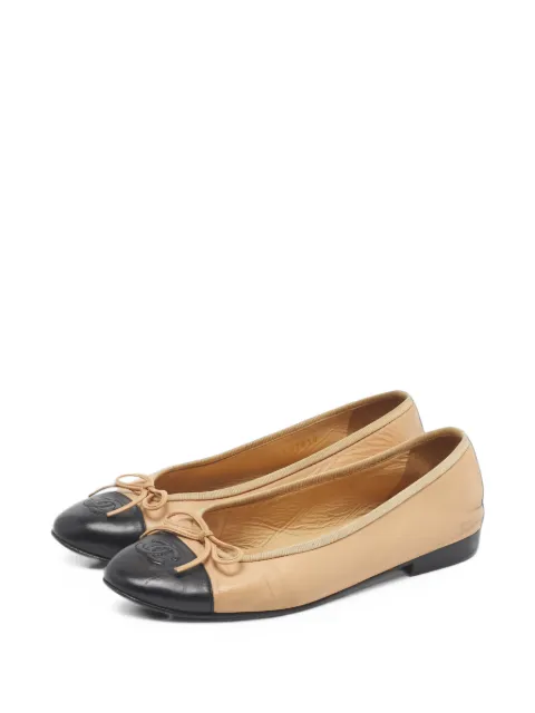 CHANEL Pre-Owned CC bow-detail ballet flats