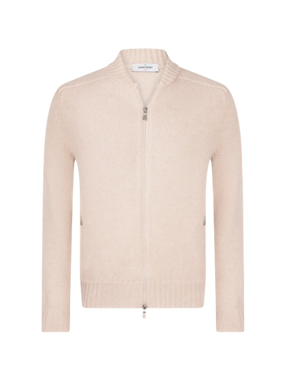 Gran Sasso Super Geelong zip-up knitted jacket - Toni neutri