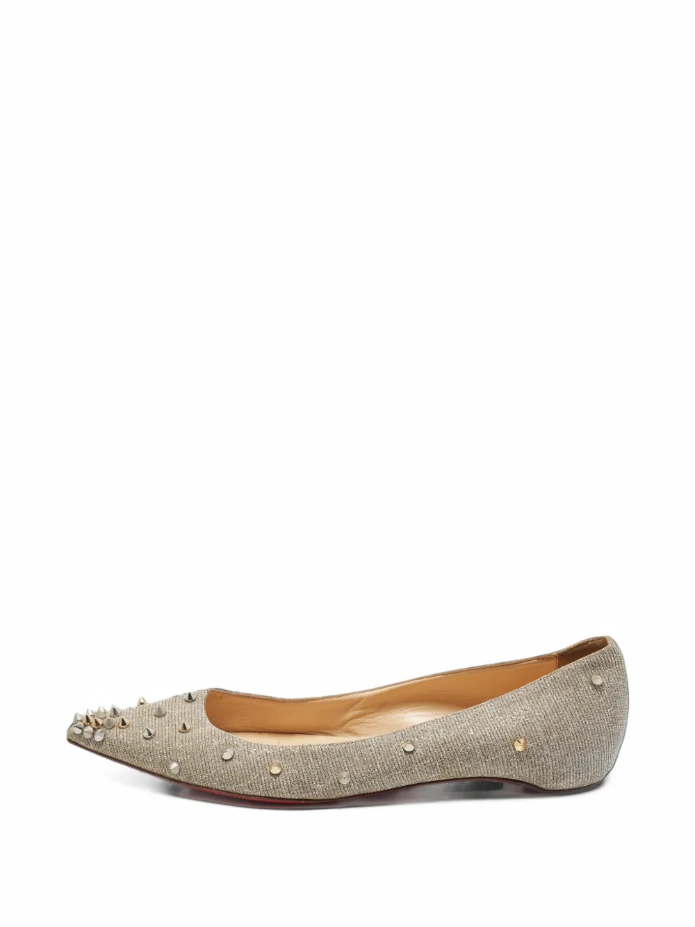Christian Louboutin Pre-Owned Degraspike pointed-toe ballet flats - Gold