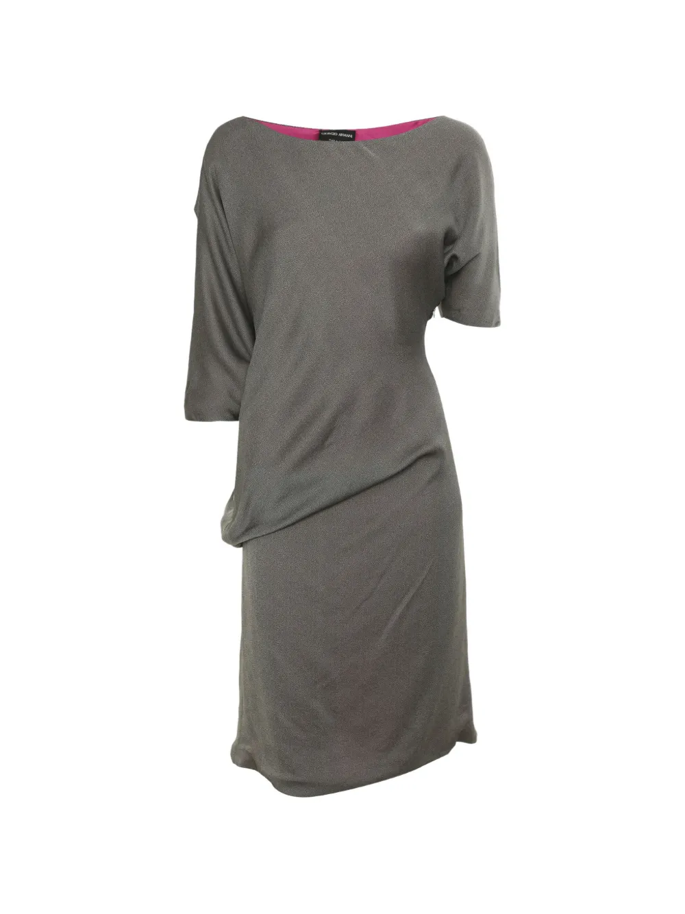 Giorgio Armani Pre-Owned asymmetrical draped mini dress - Grigio