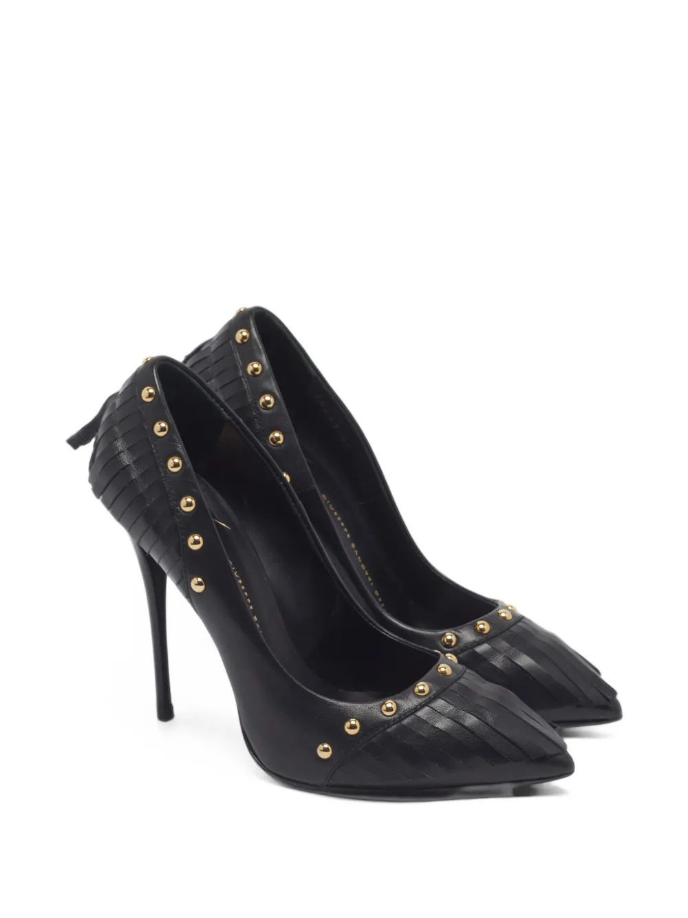 Giuseppe Zanotti Vintage studded fringe leather pumps - Schwarz