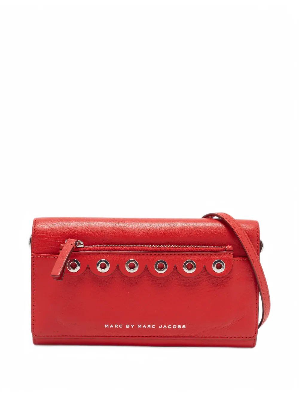 Marc By Marc Jacobs eyelet scalloped wallet - Rosso