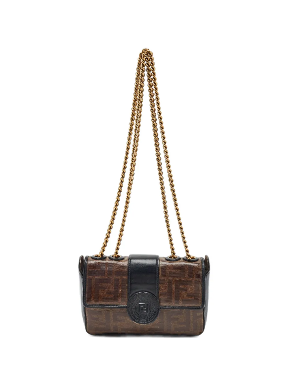 Fendi Pre-Owned 2019 Zucca-monogram chain-strap mini bag Bruin