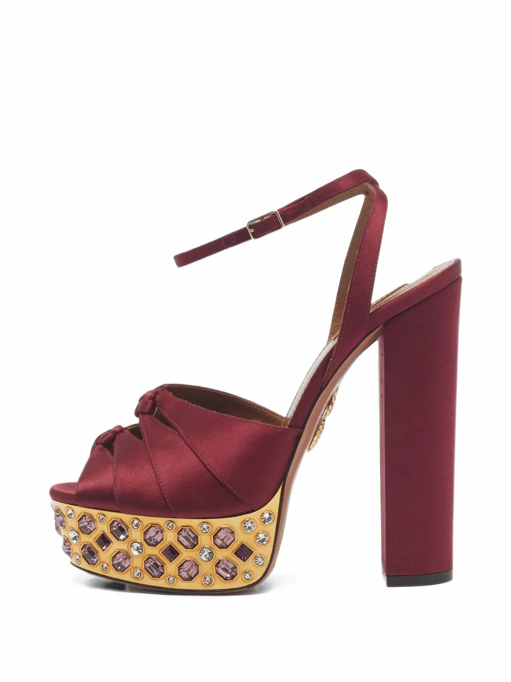 Aquazzura Plateau crystal-embellished sandals - Rot